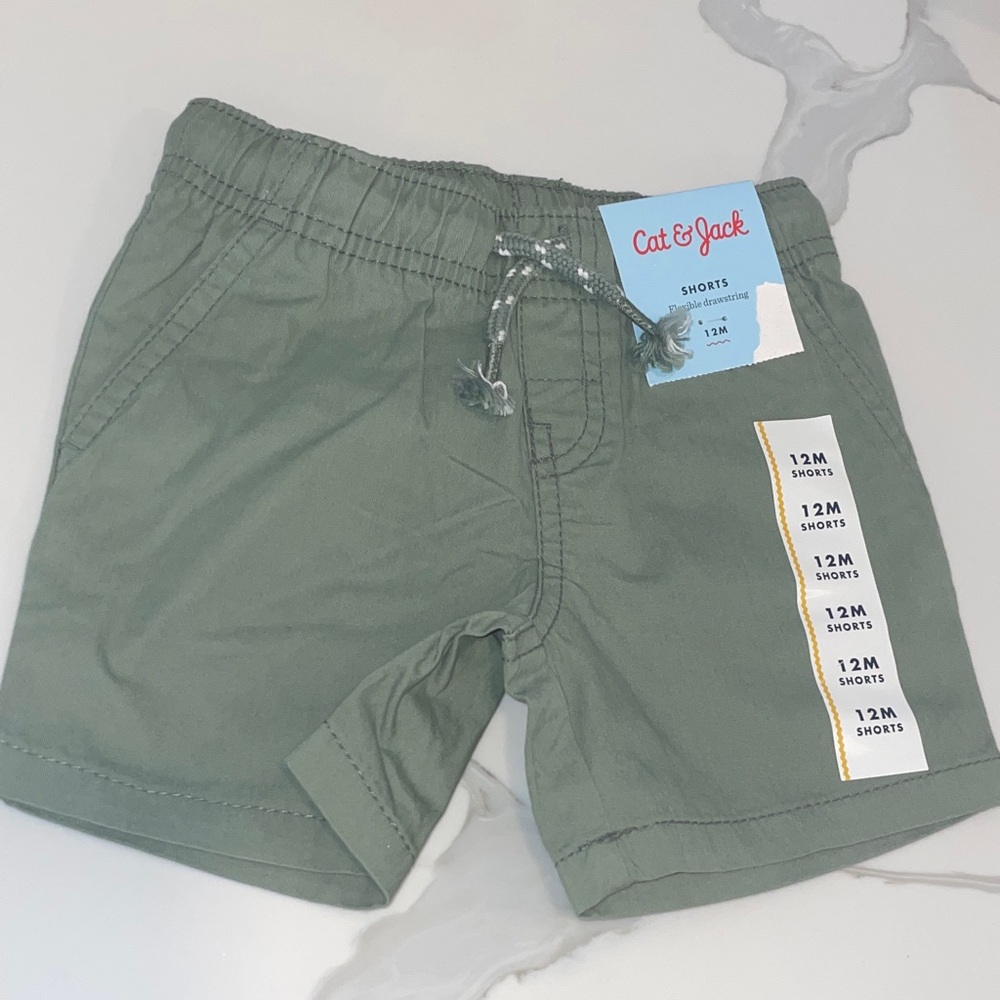 Cat & Jack Sage Green Kids Shorts 12M